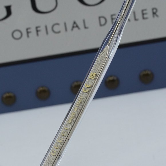 FINAL PRICE NEW GUCCI GG0737O 017 CRYSTAL GOLD EYEGLASSES - Picture 5 of 10